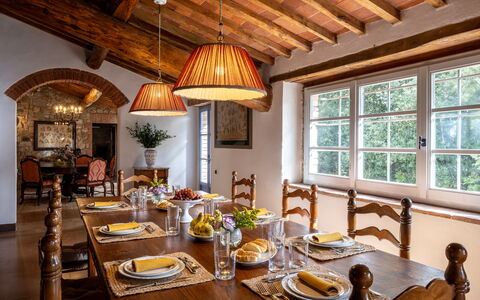 Il Gabbro, Luxury Experience: Furniture, Interior Design, Wall, Table, Wood, Ceiling, Flooring, Light Fixture, Chair, Dining Room