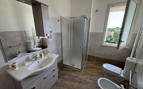 Villa al Glicine: Flooring, Plumbing Fixture, Floor, Interior Design, Sink, Bathroom, Plumbing, Room, Tap, Bathroom Sink