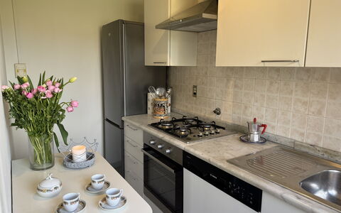 Villa Lory: Kitchen Appliance, Kitchen, Countertop, Major Appliance, Kitchen Stove, Stove, Gas Stove, Cabinetry, Home Appliance, Kitchen Sink