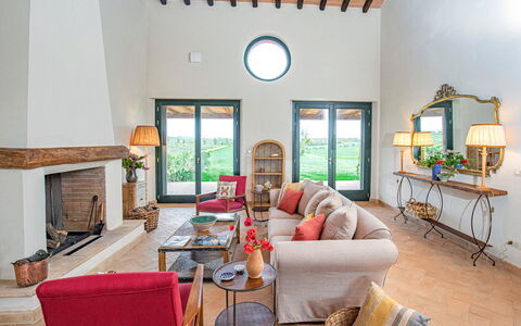 Villa Lodolaio: Furniture, Wall, Interior Design, Home, Table, Lighting, Chair, Flooring, Couch, Living Room