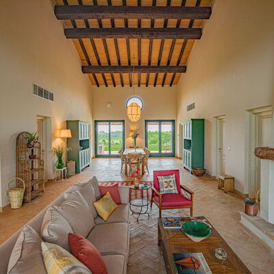 Villa Lodolaio: Furniture, Home, Estate, Ceiling, Chair, Villa, Living Room, Farmhouse, Design, Houseplant