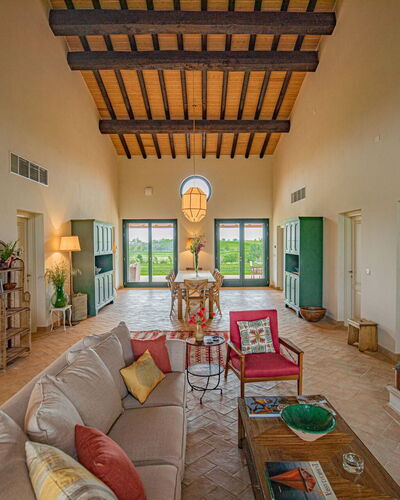 Villa Lodolaio: Furniture, Home, Estate, Ceiling, Chair, Villa, Living Room, Farmhouse, Design, Houseplant