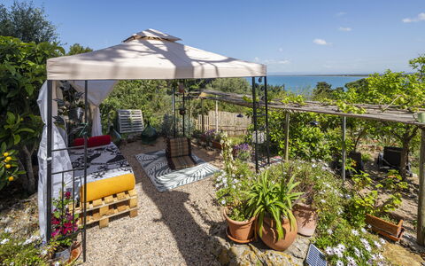 La Torre sul Ponte, Seaview, Garden: Furniture, Outdoor Furniture, Chair, Garden, Flowerpot, Outdoor Table, Shade, Outdoor Structure, Patio
