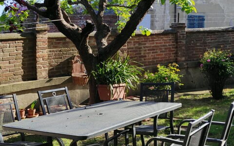 Villa Luce San Miniato: Furniture, Outdoor Furniture, Outdoor Table, Table, Chair, Garden, Spring, Shade, Flowerpot, Yard