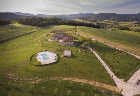 Le Tre Virtù Luxury Relais, Private Pool, Mugello: Plain, Estate, Farm, Aerial Photography, Bird'S-Eye View, Swimming Pool, Villa