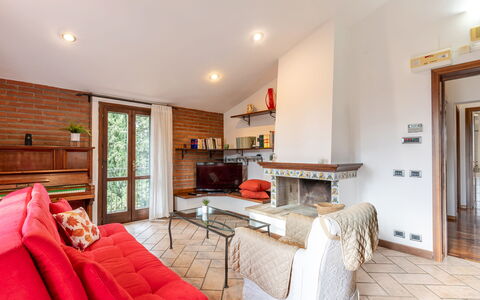 Casa Miramonti: Furniture, Interior Design, Flooring, Floor, Wood, Couch, Living Room, Room, Ceiling, Home