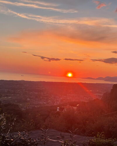 Villa Il Giardino: Sky, Sun, Afterglow, Daytime, Nature, Horizon, Sunset, Orange, Dusk, Branch