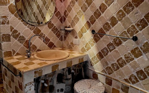 La Casa degli Artisti, Jacuzzi, Marliana: Flooring, Floor, Plumbing Fixture, Interior Design, Tile, Bathroom, Plumbing, Tap, Room