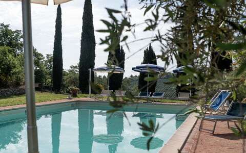 Podere le Lune with Pool, San Gimignano: Swimming Pool, Resort, Outdoor Furniture, Leisure, Eco Hotel, Flowerpot, Sunlounger, Shade, Hacienda, Landscaping