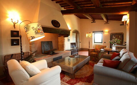 Mattei Villa: Furniture, Interior Design, Wall, Flooring, Room, Ceiling, Couch, Floor, Chair, Living Room