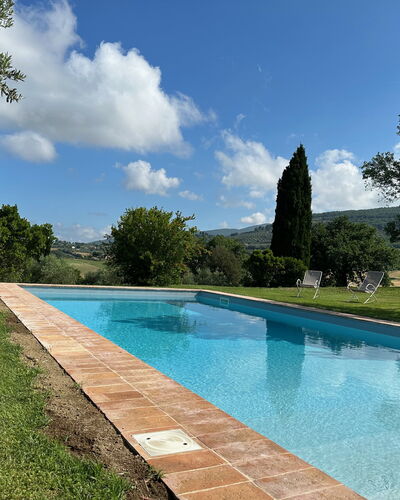 Molinazzo: Blue, Swimming Pool, Garden, Landscaping, Shade, Water Feature, Hacienda, Evergreen, Backyard