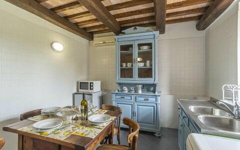 Agriturismo le Case Rosse di Montebuono: Furniture, Interior Design, Wood, Ceiling, Flooring, Countertop, Cabinetry, Kitchen, Room, Floor