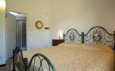 Oliveto: Interior Design, Furniture, Floor, Bedroom, Ceiling, Bed, Bedding, Bed Frame, Light Fixture, Lamp