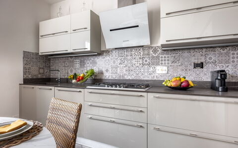 Casa Lory, Monteriggioni, Siena: Kitchen, Countertop, Kitchen Appliance, Cabinetry, Major Appliance, Furniture, Interior Design, Home, Home Appliance, Drawer