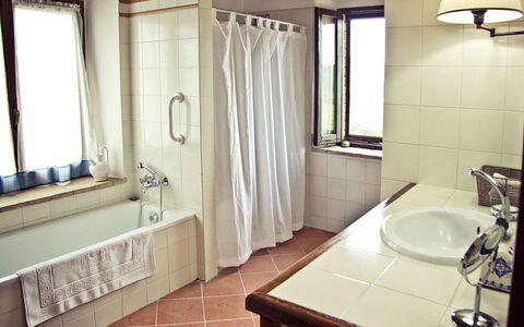 Villa Selvamica: Bathroom, Flooring, Floor, Plumbing Fixture, Interior Design, Bathroom Sink, Furniture, Room, Plumbing, Lighting