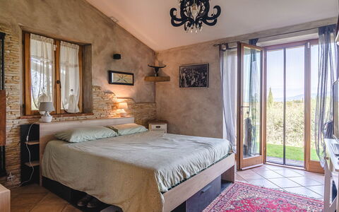 Villa dei Fiori: Furniture, Bed, Interior Design, Bedroom, Wall, Flooring, Floor, Bed Sheet, Bedding, Room
