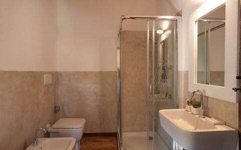 Villa Collombroso: Flooring, Bathroom, Floor, Interior Design, Wall, Plumbing Fixture, Sink, Bathroom Sink, Room, Ceiling