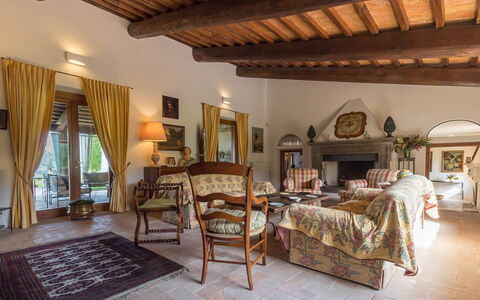 Villa Molinazzo 10: Furniture, Home, House, Lighting, Chair, Table, Flooring, Living Room, Houseplant, Flowerpot