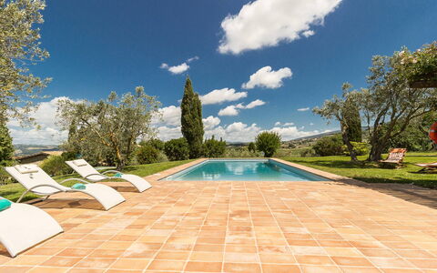Villa Molinazzo 14: Swimming Pool, Outdoor Furniture, Garden, Landscaping, Flagstone, Shade, Tile, Resort, Eco Hotel, Water Feature
