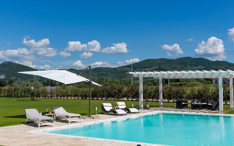 Villa Monsummano: Swimming Pool, Outdoor Furniture, Furniture, Shade, Leisure, Resort, Umbrella, Chair, Eco Hotel, Sunlounger