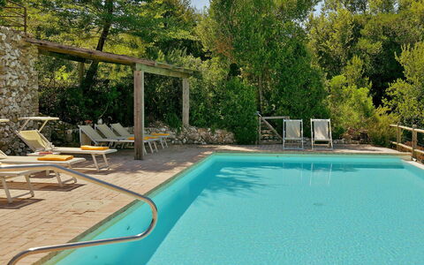 Villa Ghirlanda: Swimming Pool, Outdoor Furniture, Furniture, Resort, Composite Material, Eco Hotel, Shade, Chair, Sunlounger, Thermae