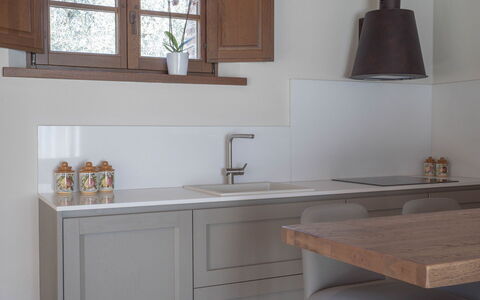 Villa Ripa: Interior Design, Wood, Countertop, Kitchen, Cabinetry, Flooring, Furniture, Sink, Tap, Floor