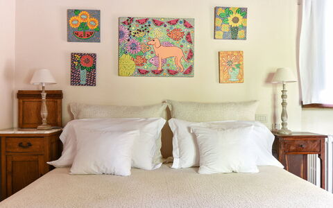 Borgo di San Biagio: Interior Design, Furniture, Wall, Bedroom, Bed, Bedding, Yellow, Cushion, Linens, Bed Sheet