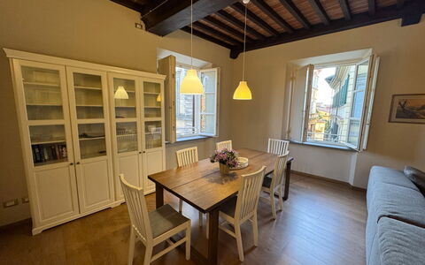 Casa Anna 13: Furniture, Interior Design, Flooring, Floor, Chair, Wood, Table, Ceiling, Kitchen & Dining Room Table, Dining Room