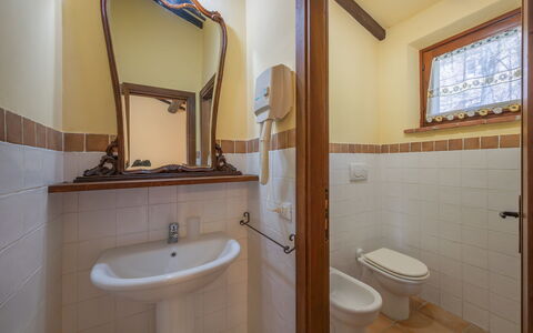 Il Giuncheto, Pool, Amazing View, Umbrian Countrys: Plumbing Fixture, Wood, Interior Design, Bathroom, Flooring, Floor, Bathroom Sink, Plumbing, Tap, Room