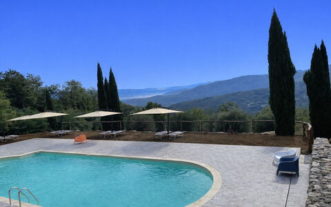 Borgo Antico, Pool, Barberino del Mugello: Swimming Pool, Outdoor Furniture, Larch, Resort, Shade, Eco Hotel, Evergreen, Landscaping