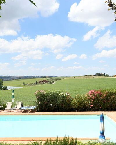 Terre di Giano Private Pool and View, Umbria: Swimming Pool, Outdoor Furniture, Eco Hotel, Estate, Garden, Landscaping, Villa, Hacienda, Shade, Yard