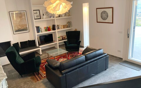 Villa Ombrone: Furniture, Interior Design, Flooring, Wall, Floor, Couch, Wood, Living Room, Ceiling, Room