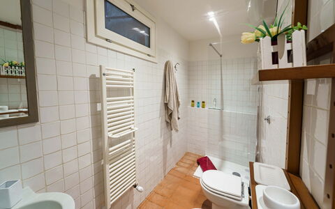 Le Loggine del Pignatello Apartment, Siena City: Flooring, Floor, Interior Design, Plumbing Fixture, Toilet Seat, Bathroom, Toilet, Room, Plumbing, Tap