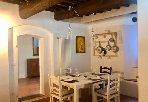 Le Loggine del Pignatello Apartment, Siena City: Furniture, Interior Design, Wood, Flooring, Floor, Ceiling, Chair, Kitchen & Dining Room Table, Dining Room, Table