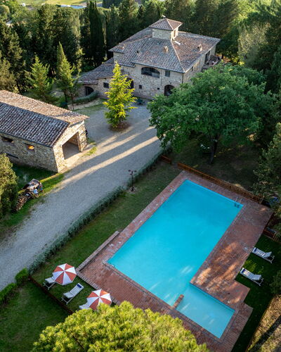 Maison Badia a Passignano: Estate, Swimming Pool, Hacienda, Villa, Mansion, Farmhouse, Yard, Landscaping, Larch