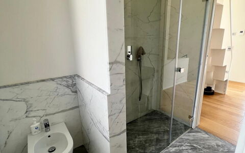 Villa Elena: Flooring, Floor, Plumbing Fixture, Tile, Bathroom, Plumbing, Marble