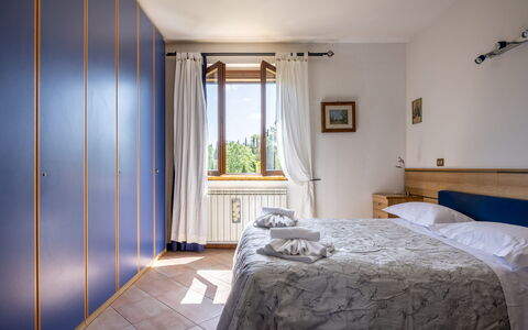 Civico108 Vacation Home, Pool, Castellina in Chian: Wood, Interior Design, Bedroom, Flooring, Home, Bed, Floor, Room, Bed Sheet, Apartment