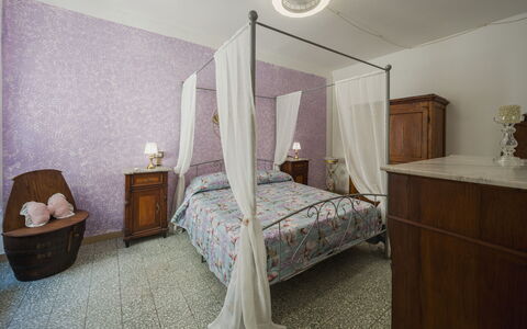 Nido nel Centro: Furniture, Interior Design, Bedroom, Bed, Wood, Bed Sheet, Ceiling, Bedding, Floor, Flooring