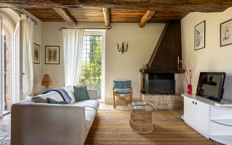 Il Casale al Colle: Furniture, Interior Design, Flooring, Wall, Couch, Floor, Wood, Living Room, Room, Home