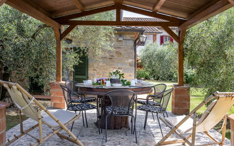 Il Cipresso, Casa Martina, Cortona: Furniture, Outdoor Furniture, Table, Chair, Outdoor Table, Garden, Backyard, Kitchen & Dining Room Table, Shade, Outdoor Structure