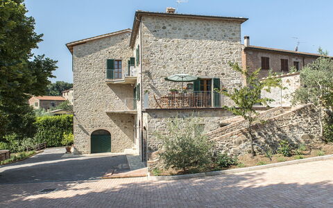 Casa Elia 6: Wall, Architecture, Brick, Brickwork, Stone Wall, Balcony, Houseplant, Villa, Flowerpot, Hacienda
