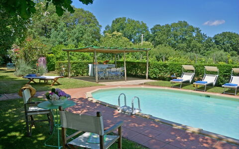 Villa Gioli: Swimming Pool, Furniture, Outdoor Furniture, Shrub, Resort, Garden, Shade, Chair, Backyard, Hacienda