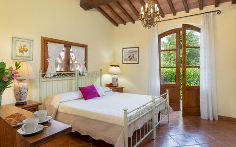 Villa Sorripa 6: Furniture, Interior Design, Bed, Bedroom, Flooring, Ceiling, Home, Lighting, Floor, Room