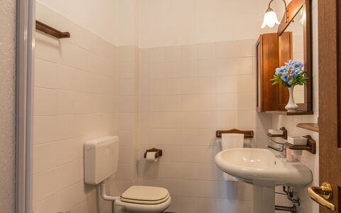 Podere Calcheto 14: Bathroom Sink, Wall, Bathroom, Plumbing Fixture, Wood, Flooring, Sink, Floor, Interior Design, Tap
