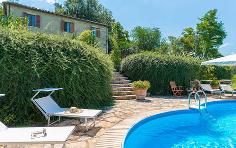 La Casa Dell'Artista 6: Blue, Swimming Pool, Outdoor Furniture, Furniture, Resort, Umbrella, Shade, Eco Hotel, Sunlounger, Chair