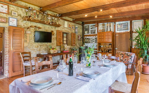 La Casa Dell'Artista 6: Furniture, Wood, Table, Kitchen & Dining Room Table, Chair, Dining Room, Door, Ceiling, Restaurant, Room