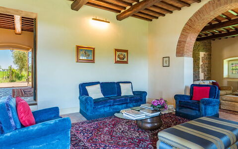 Villa Pucci 12: Wall, Interior Design, Furniture, Flooring, Home, Floor, Room, Ceiling, Couch, Living Room