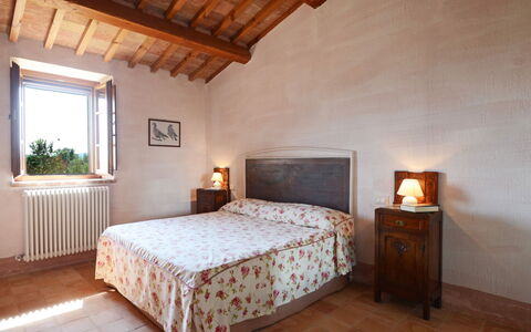 Podere Pomasciano 10: Wall, Bed, Bedroom, Furniture, Bed Sheet, Bedding, Bed Frame, Picture Frame, Room, Interior Design