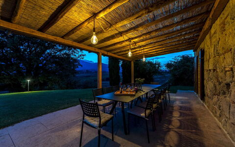 Il Poderuccio 17: Lighting, Furniture, Chair, Outdoor Furniture, Shade, Backyard, Landscaping, Garden, Resort, Outdoor Table