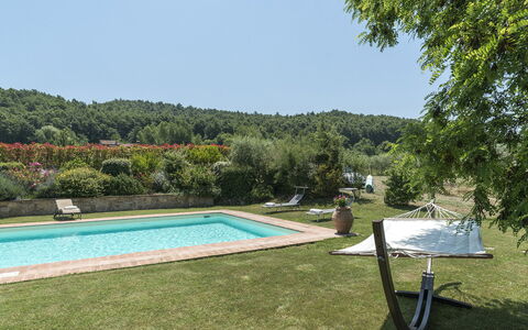 Casale al Doglio 6+1: Swimming Pool, Shrub, Garden, Landscaping, Eco Hotel, Resort, Hacienda, Backyard, Shade, Flowerpot
